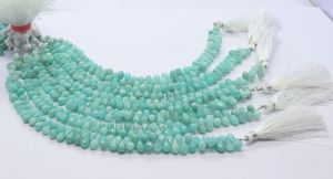 Perles de pierre précieuse en amazonite naturelle facettée en forme de goutte, 4x6 MM, perles en amazonite en forme de larme, perles en amazonite en forme de larme percées sur le côté, brin de perles en amazonite en forme de larme - Product Image 2