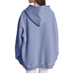 Sudadera con Capucha de Invierno de Color Sólido, de Secado Rápido, Estilo Casual Urbano, con Hombros Caídos, Transpirable, Ecológica, de Forro Polar Tejido, con Lavado Ácido - Product Image 2