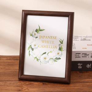 Wholesale Minimalist 6-Inch Solid Wood Picture <b>Frame</b> Rounded Edge Calligraphy Art Photo <b>Frame</b> for <b>Collage</b> Display - Product Image 3