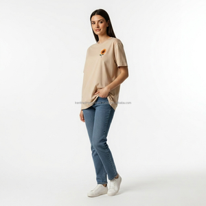 T-shirt vierge personnalisé pour femme en coton 180 g/m² avec logo imprimé, tissu jersey de haute qualité, vente en gros - Product Image 2