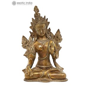 10 \ "déesse bouddhiste tibétaine blanc Tara sculpture en laiton Statue - Product Image 2