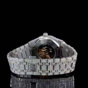 Reloj de Lujo para Hombre con Diamantes de Moissanita y Cuarzo de Alto Brillo, Esfera Congelada Premium, Estilo Hip Hop Bling - Product Image 5