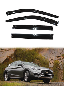 Infiniti QX30/Q30 2016-2020 Visières latérales en acrylique de marque GCS avec double ruban adhésif Déflecteurs d'aération anti-pluie - Product Image 2