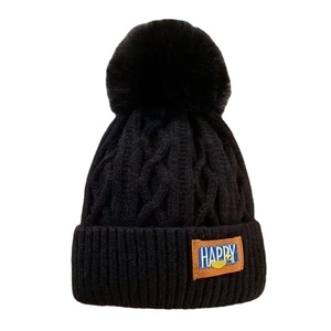 Chapeau en tricot confortable avec broderie 3D, bonnet d'hiver 100% acrylique pour hommes et femmes - Product Image 1