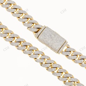 15MM 23" Gold Plated Fully Iced Miami Cuban Link <b>Rapper</b> VVS D Moissanite Sterling Silver Hip Hop Necklace GRA Certified - Product Image 6