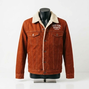 Men's Denim <b>Jacket</b> Regular Fit Turn-down Collar <b>Sherpa</b> <b>Lined</b> Winter Casual Style Denim <b>Sherpa</b> <b>Jacket</b> - Product Image 1