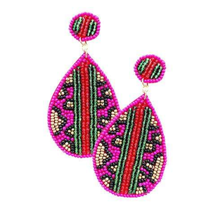 Seed Bead <b>Earrings</b> Multi Color Drop Shape Embroidered <b>Handmade</b> <b>Earrings</b> From India Fashion Jewelry for Women and Girls - Product Image 4