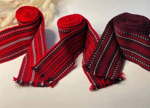 Ceinture en laine tricotée à la main de style ethnique, motif traditionnel, ceinture de style hippie - Product Image 6