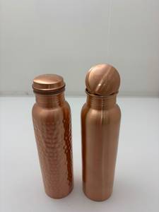 Handcrafted Copper Water <b>Bottles</b> with Smooth and Hammered Finish, Screw Cap, Reusable <b>Metal</b> Drinkware for Home Travel & wellness - Product Image 5