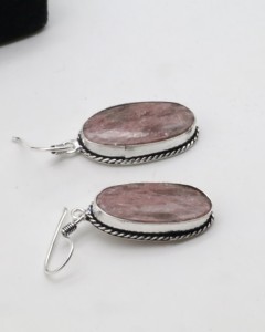 Natural Agate <b>Hoop</b> Earrings with German <b>Silver</b> – Handmade Gemstone <b>Hoop</b> Jewelry for Women - Product Image 4