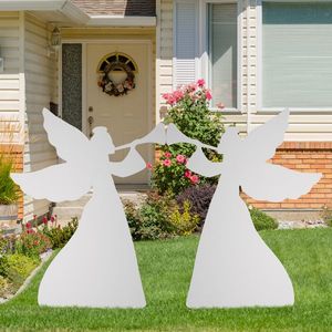 Adornos de Ángeles para Jardín, 2 Piezas, Decoraciones de Ángeles de PVC Blanco, 36 Pulgadas Cada Uno - Product Image 5