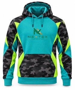 Sweat à capuche zippé en polaire pour homme, couleur unie, blocs de couleur, manches raglan, poche kangourou, coupe ample, hiver, logo frontal - Product Image 6