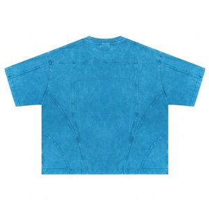 Camisetas Oversize de Algodón Pesado con Hombros Caídos y Lavado Ácido para Hombre, Estilo Urbano, con Logo Personalizado, Cuello Redondo, Venta al por Mayor - Product Image 2
