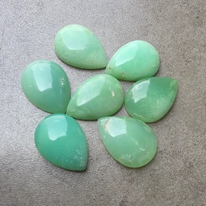 Chrysoprase naturel vert AAA+ taille poire cabochon à dos plat calibré, pierre précieuse en vrac pour la fabrication de bijoux - Product Image 6