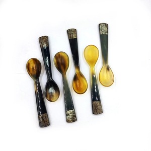 Cucharas de Miel Modernas y Ecológicas de Cuerno de Búfalo Natural de Lujo para Café, Té, Vajilla, Cubertería, Cuchara Pulida Duradera para Té - Product Image 1