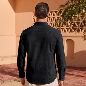 Camisas de Lino y Algodón para Hombre, Personalizadas por el Fabricante, con Botones, Manga Larga, Casuales, para Verano, Playa, Bodas, Venta al Por Mayor - Product Image 2