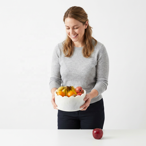 Frutero Clásico de Resina Blanca Ecológica, Apto para Lavavajillas, Apilable, para Ensaladas y Uso Doméstico - Product Image 1