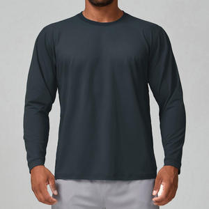 T-shirt décontracté grande taille coupe ajustée à manches longues avec logo imprimé personnalisé, appliques, boutons écologiques, mélange polyester/coton - Product Image 6
