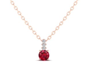 REYES - Fabricant de bijoux en argent sterling 925 certifiés GRA - Bijoux en moissanite - Pierre précieuse en rubis de 0,84 ct - Coupe ronde - Product Image 1
