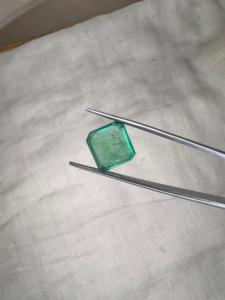Émeraude naturelle zambienne de 4,60 carats, taille octogonale carrée, pierre précieuse verte lâche, émeraude certifiée de haute qualité pour bague de joaillerie fine - Product Image 1