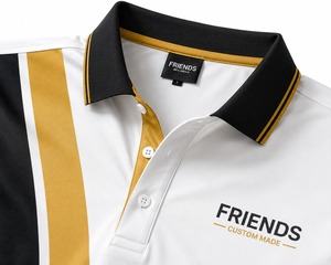 Polo de hombre de manga corta con bloques de color, transpirable, tejido, 100% algodón, diseño casual, logotipo frontal - Product Image 2