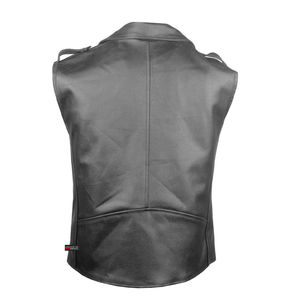 Gilet en cuir véritable pour homme de qualité supérieure, chaud et imperméable pour l'automne et l'hiver, avec design sans manches et poches décoratives - Product Image 2