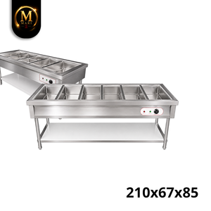 Calentador de Alimentos Comercial de 6 Compartimentos con Baño María y Vapor, de Alta Eficiencia Energética, para Buffet a Gran Escala, Malasia - Product Image 5
