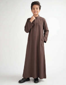 Thobe pour enfants, vêtements musulmans islamiques pour garçons, tenue traditionnelle arabe, tenue de prière pour enfants à manches longues, vêtements pour l'Aïd - Product Image 2