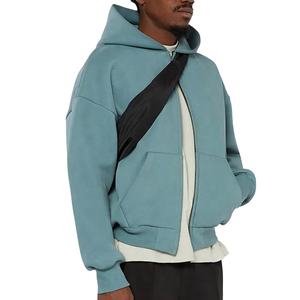 Ropa de calle de alta calidad Zipup Boxy Puff Print Zip Hoodie Custom Full Zipper Hoodie Cotton Heavyweight Cropped Zip up Hoodie 2026 - Product Image 2