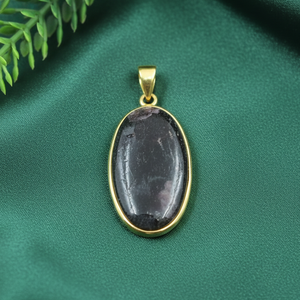 Colgante de Plata de Ley 925 con Cabujón Ovalado de Piedra de Sangre Natural, Hecho a Mano, Chapado en Oro Rosa y Oro Amarillo, Joyería de Piedra Curativa para Ella - Product Image 4