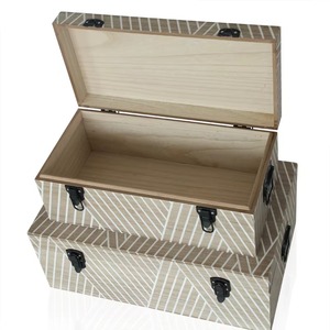 Geometric Pattern Wooden Trunk <b>Box</b> <b>Decorative</b> <b>Storage</b> Chest <b>For</b> Home Organization Stylish Interiors And Multi Purpose <b>Storage</b> - Product Image 4