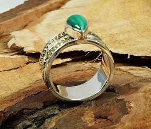 Green Malachite Gemstone <b>Spinner</b> <b>Ring</b> Pure 925 Sterling Silver Pear Cut Meditation Stress Relief <b>Ring</b> Custom Handmade Jewelry - Product Image 5