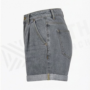 Shorts de Mezclilla de Algodón para Mujer, Estilo Hip Hop, Jeans de Cintura Alta, Corte Recto, Ropa Casual Urbana, Color Personalizado, Ajuste Premium - Product Image 3