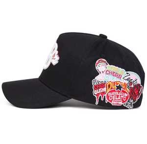 Black Resin <b>Baseball</b> <b>Cap</b> White Red Embroidered Logo Character Patch Unisex Street Style Casual Adjustable Animal Pattern Hat - Product Image 2
