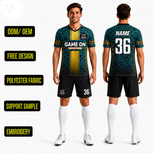 เสื้อฟุตบอลคุณภาพสูงแบบกำหนดเองสำหรับผู้ใหญ่ ชุดแข่งขันแบบดั้งเดิมของทีม ระบายอากาศได้ดี - Product Image 1