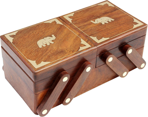 Caja de Joyería de Madera para Mujer, Organizador de Joyas, Estuche Decorativo para Anillos, Aretes, Collares, Pulseras y Accesorios de Maquillaje - Product Image 3