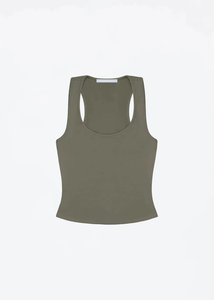 Top Corto sin Mangas con Cuello Redondo para Mujer, Color Sólido, Corte Minimalista, Tejido de Punto, Spandex, Poliéster, Transpirable, para Todas las Temporadas - Product Image 4