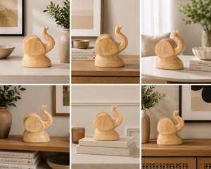 Handcrafted Wooden <b>Elephant</b> Table <b>Decor</b> - Hand Carved Mango Wood Animal Statues for Home Living Room Hotel Decoration Wholesale - Product Image 4