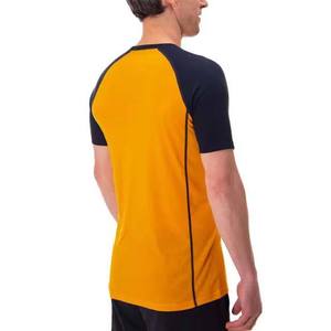 เสื้อยืดคอกลมสีเหลืองดำสำหรับผู้ชาย ทรงเข้ารูป แห้งเร็ว สปอร์ต ผ้าถัก โพลีเอสเตอร์ 100% สีพื้น - Product Image 3
