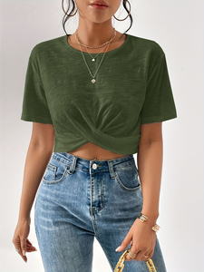 Custom Logo Ladies Crop <b>Top</b> T Shirt Wholesale <b>Women</b> Casual Short Sleeve Cropped Tee Summer Fashion Streetwear Soft Cotton Slim - Product Image 4