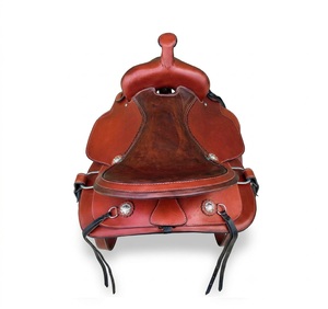 Selle de cheval en cuir artisanal de style western haut de gamme sur arbre en fibre de verre de haute qualité, disponible en 15”, 16”, 17” - Product Image 5