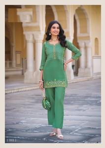 Premium Pure Rayon Casual Women's MALL Chanderi <b>Kurti</b> with Full Cotton Mall Inner Quick Dry - Product Image 2