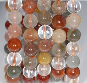 Perles rondes en quartz rutilé arc-en-ciel, pierres naturelles pour la fabrication de bijoux, bracelets, colliers, artisanat DIY - Product Image 1