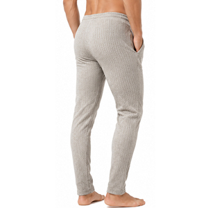 <b>Mens</b> Slim Fit Waffle Knit <b>Trousers</b> Casual Textured Jogger Pants <b>Elastic</b> Waist Drawstring Comfortable Custom Sportswear Bottoms - Product Image 2