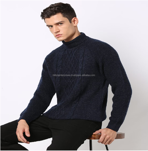 Jersey de cuello alto de manga larga para hombre más vendido, sudadera de algodón de punto cálido - Product Image 2
