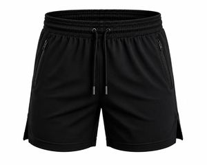 Pantalones Cortos Deportivos Casuales para Hombre, Blancos, de Secado Rápido, Antiarrugas, Ecológicos, Transpirables, con Cordón Ajustable, Cintura Media, Logotipo Frontal - Product Image 2