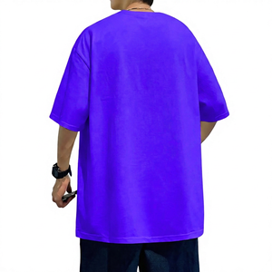 Camiseta de Algodón Lisa Extra Grande para Hombre, Manga Corta, Cuello Redondo, Color Sólido, Ropa Casual - Product Image 5