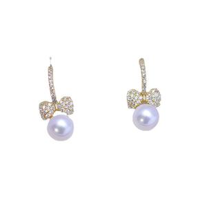 Freshwater 7-8mm White Round Fine Dangle Earrings with Simple Style <b>Bright</b> <b>Light</b> S925 Silver White Round <b>Bright</b> <b>Light</b> Note - Product Image 5