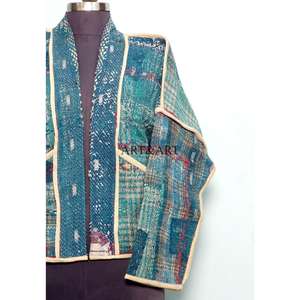 <b>Lightweight</b> Knitted Bohemian Kantha Reversible Eco-Friendly <b>Jacket</b> Colorful Handmade Embroidered Cotton for <b>Women</b> Winter <b>Summer</b> - Product Image 6
