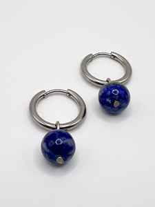 Pendientes Pequeños de Lapislázuli, Plata de Ley, Chapados en Oro, Piedra Natural Curativa, Joyería Hecha a Mano, Regalo para Mujer, Fiesta - Product Image 4